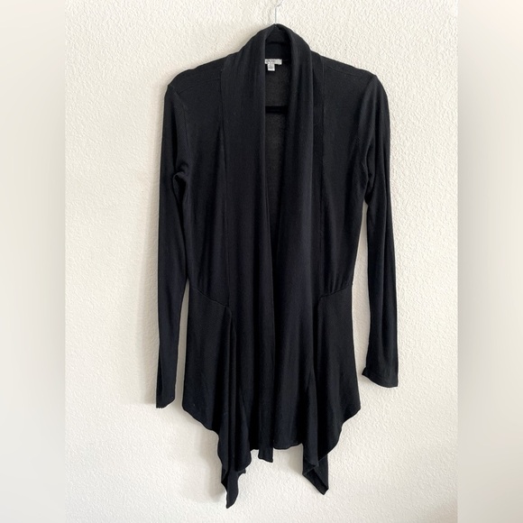 Cache Women Cardigan Large Black Vintage Lagenlook Asymmetrical Contemporary - Picture 3 of 13